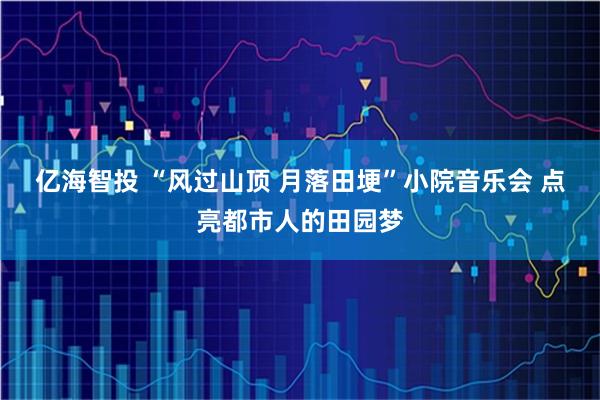 亿海智投 “风过山顶 月落田埂”小院音乐会 点亮都市人的田园梦